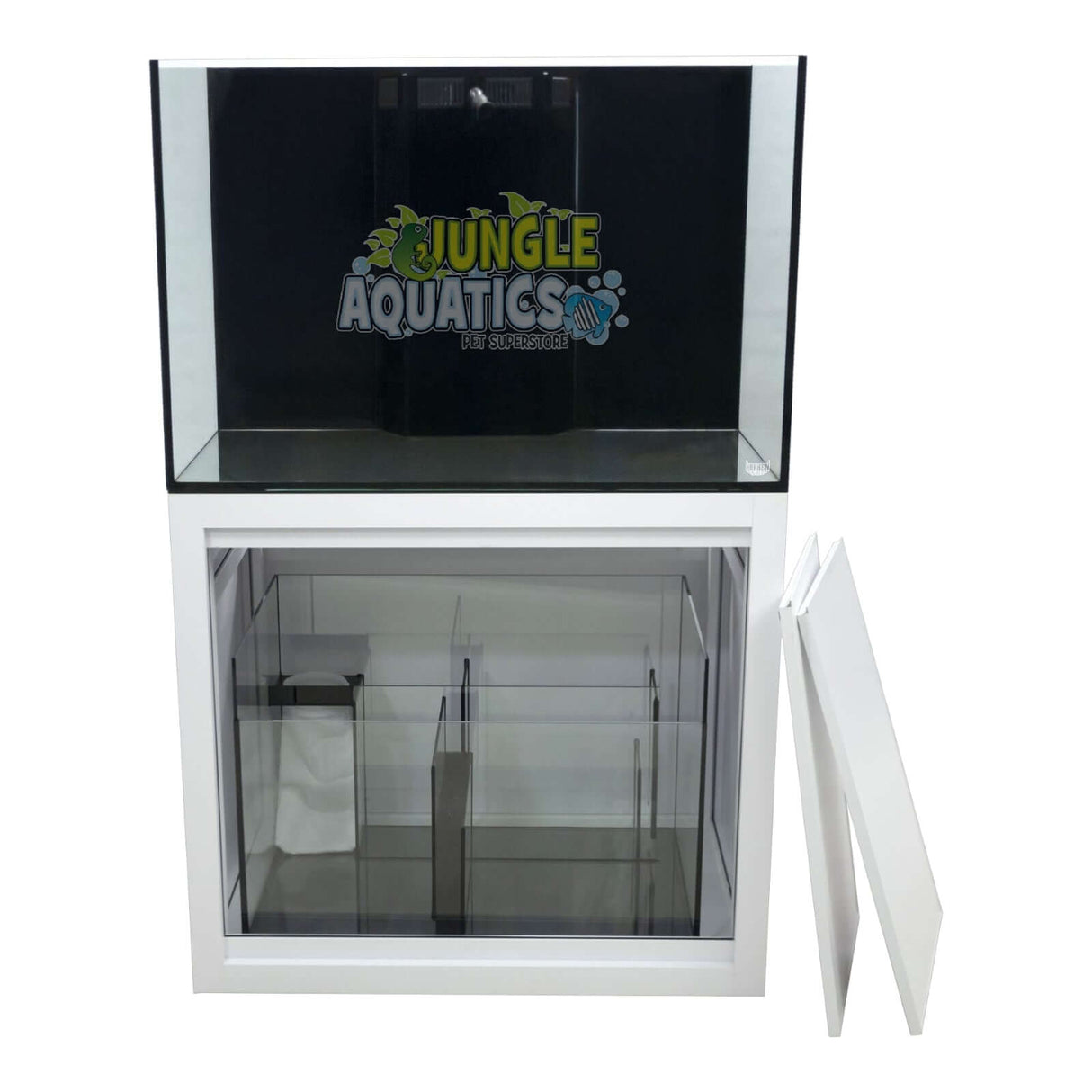 Kraken Aquarium Pro with Sump and Cabinet showcasing premium Starfire glass and contemporary design.