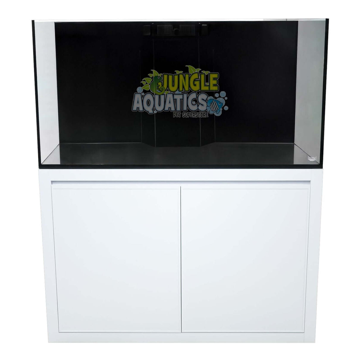 Kraken Aquarium Pro with sump and cabinet, featuring premium Starfire glass and sleek white cabinetry.