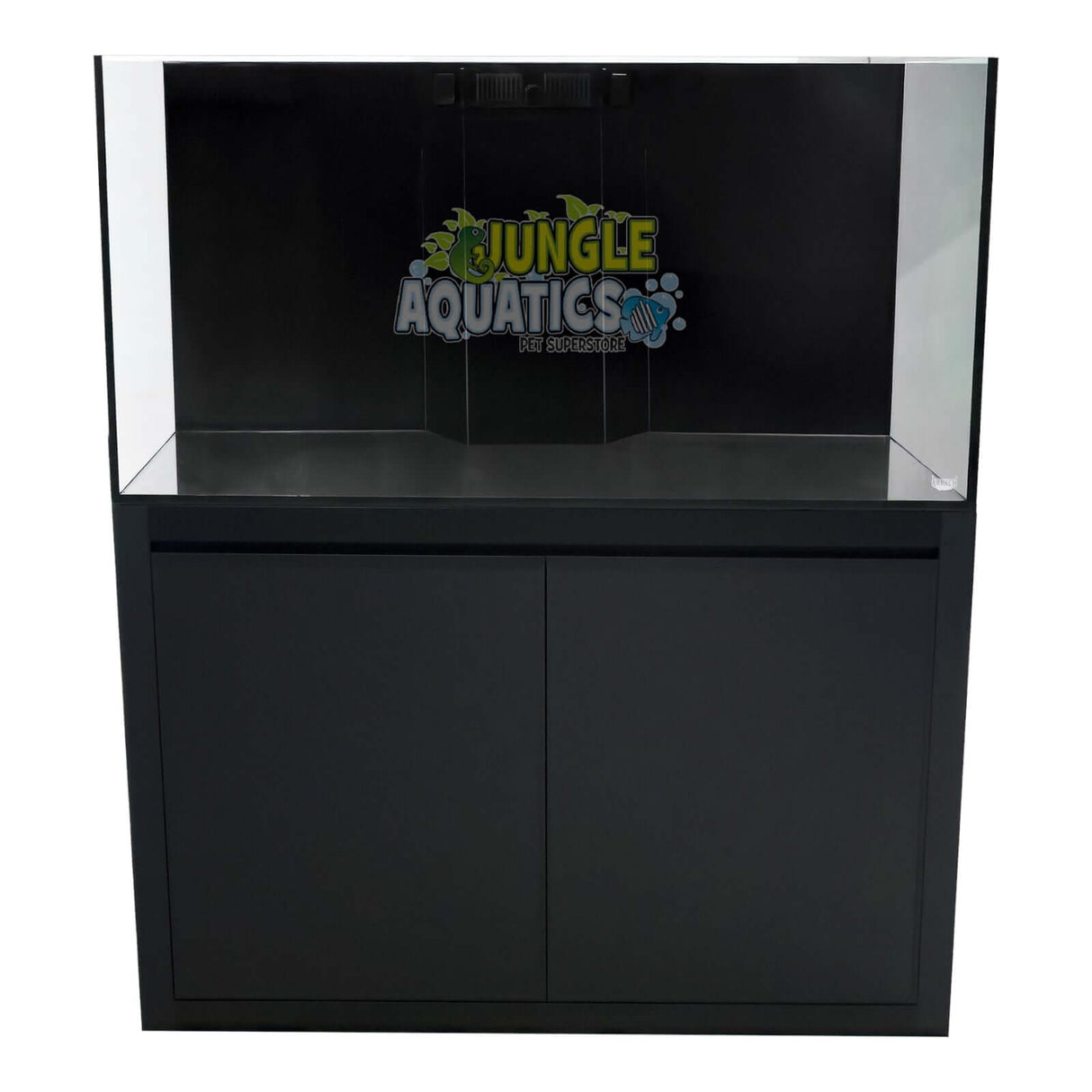 Kraken Aquarium Pro with Sump and Cabinet in sleek black finish, showcasing premium Starfire glass design.
