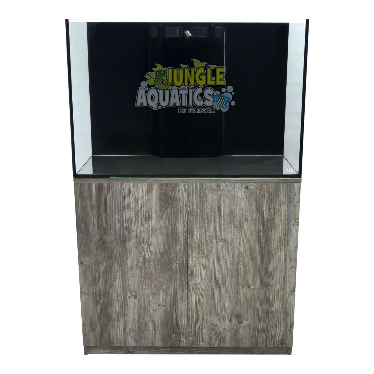 Kraken Aquarium with sump and cabinet, premium Starfire glass for clear aquatic viewing.