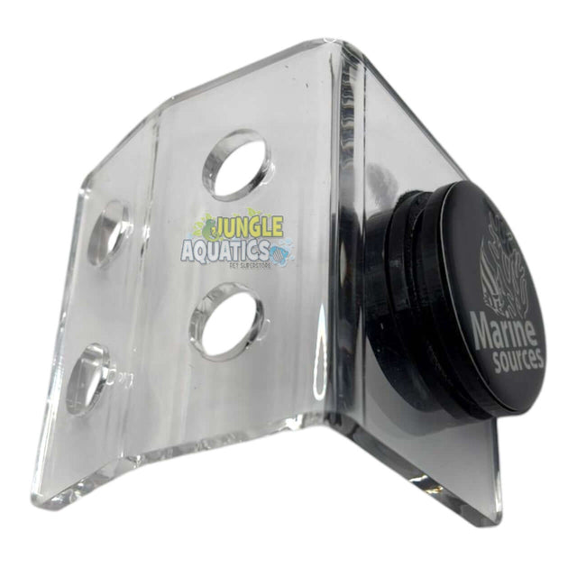 Marine Sources Magnetic Coral Bracket CRB-M-4B with clear design and adhesive backing for frag plugs.