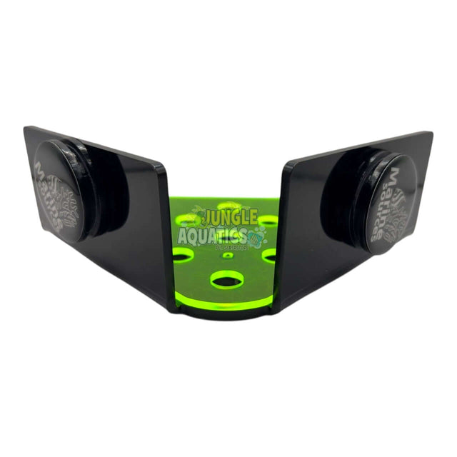 Marine Sources Magnetic Fluorescent Coral Bracket CRB-M-G13 in black and green design, ideal for SPS frag plugs.
