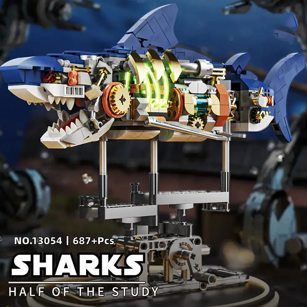 MJI Machinery Shark 13054 detailed building block model with intricate design and accurate features for creative projects.
