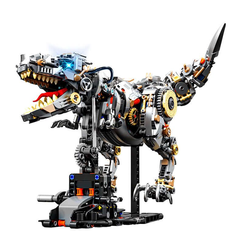MJI Mechanical Dinosaurs 13087 detailed robotic dinosaur build with gears and electronics.