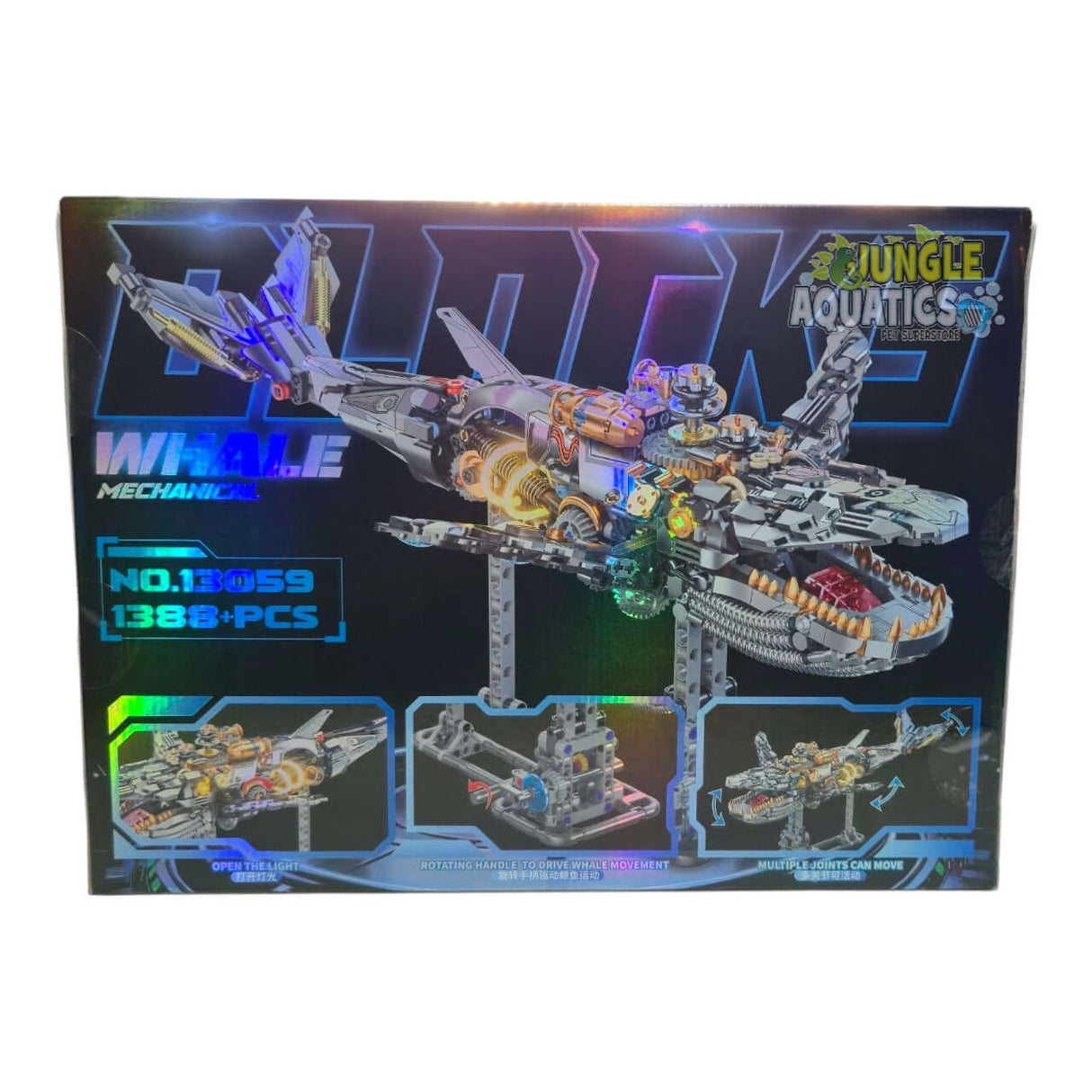 MJI Mechanical Whale 13059 building blocks set with 1388 pieces, factory sealed packaging, creative project.