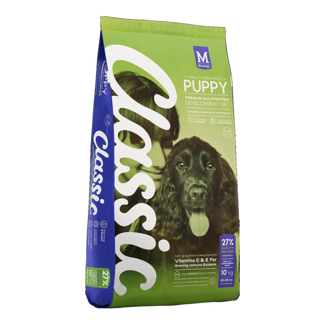 Montego Classic Puppy Small Breed Dog Food 10kg bag, complete and balanced nutrition for growing puppies.