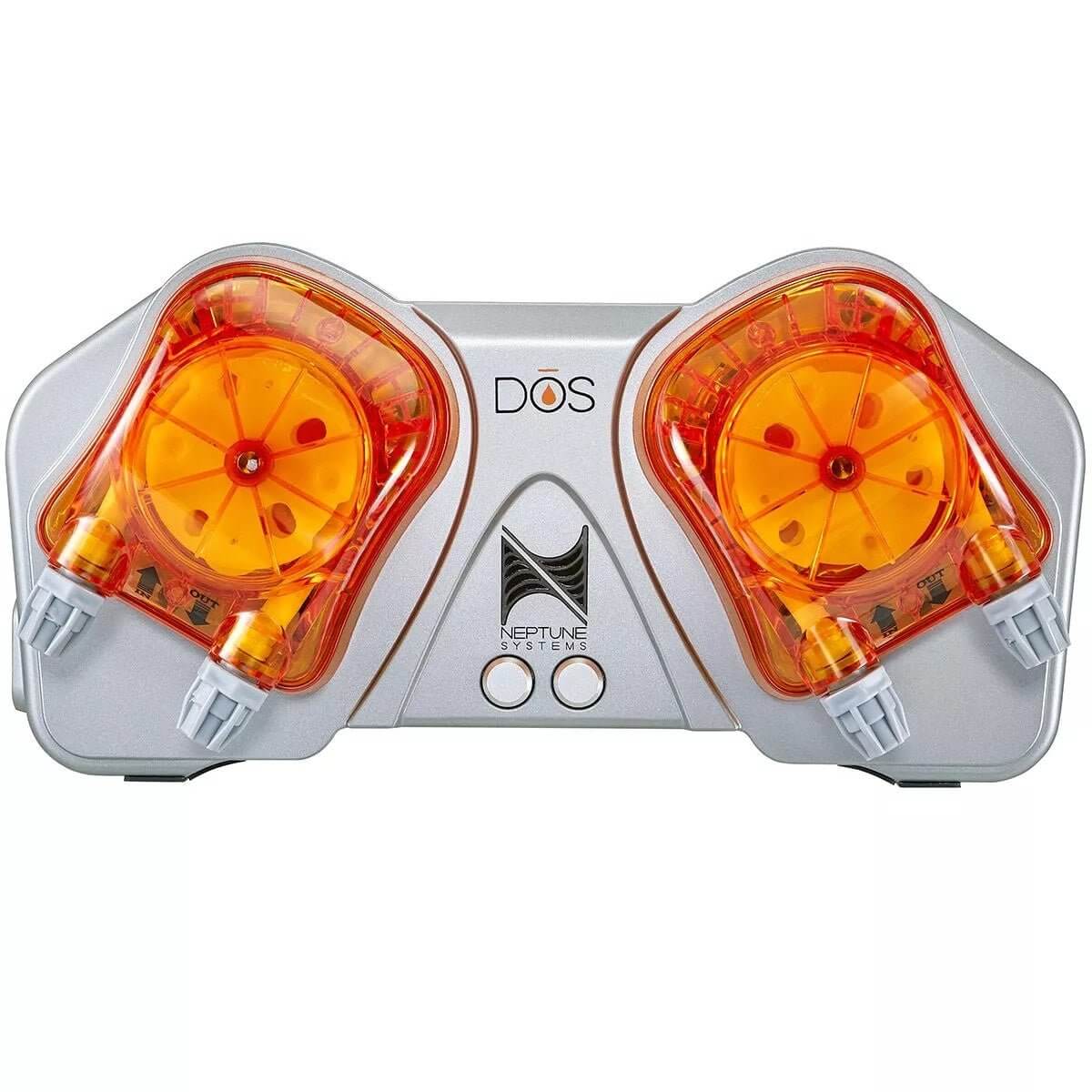 Neptune DŌS dosing and fluid metering system with orange dosing heads and sleek design for precise liquid dispensing.