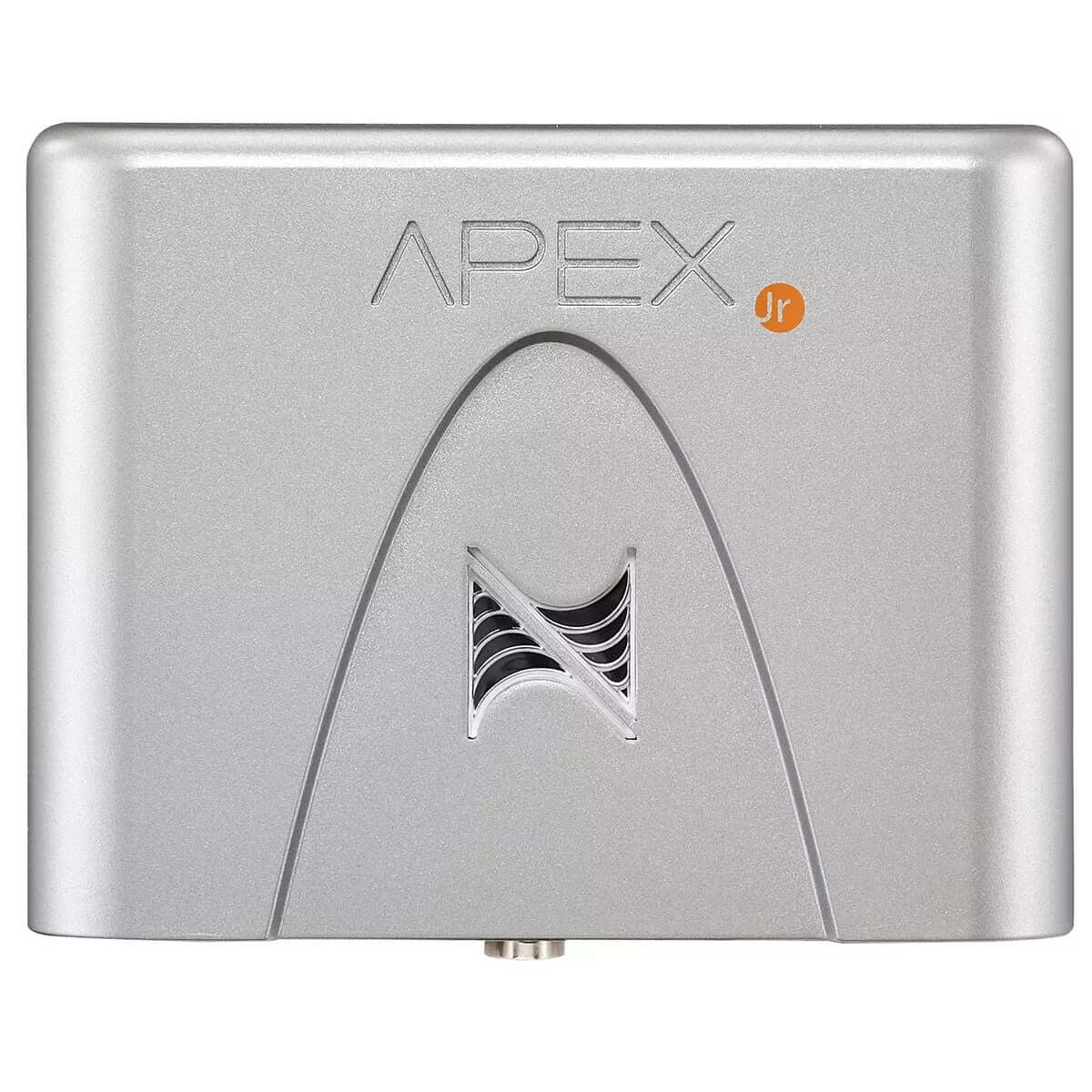 Neptune Apex Jr Aquarium Controller System front view, sleek silver design with ventilation and logo.