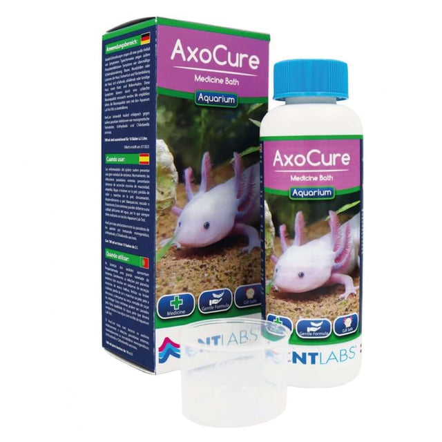 NT Labs AxoCure 100ml medicine bath for axolotls to treat Ichthyobodo and Monogenetic trematodes.