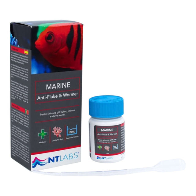 Nt Labs Marine Anti Fluke and Wormer 20ml, treatment for fish parasites and internal worms in aquariums.
