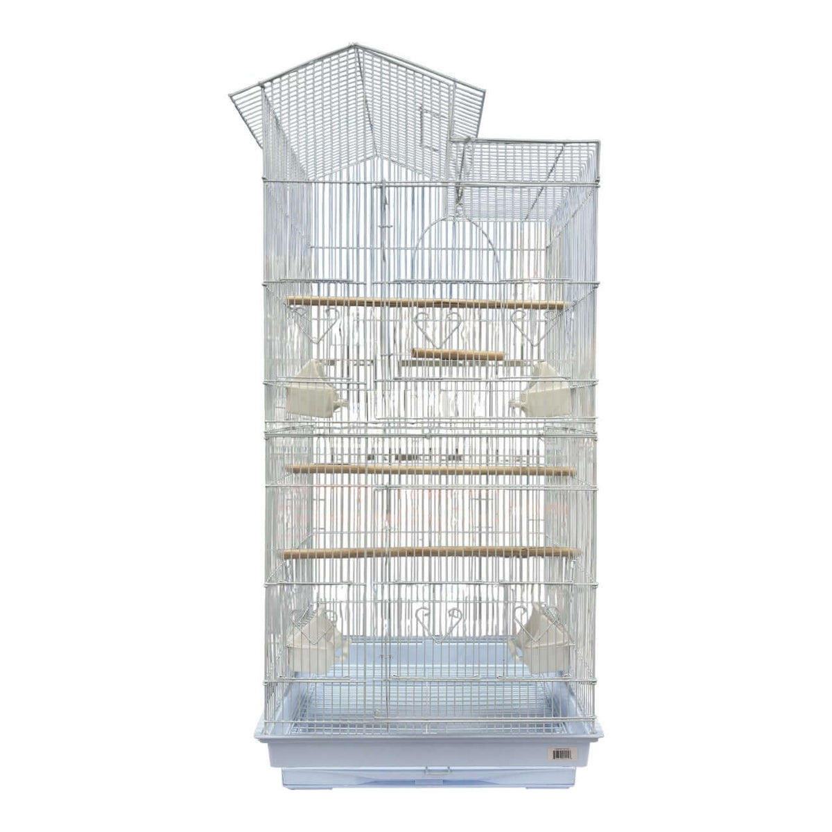 Bird Cage Budgie 48 x 36 x 100cm with stepped roof and wooden perches for budgies.