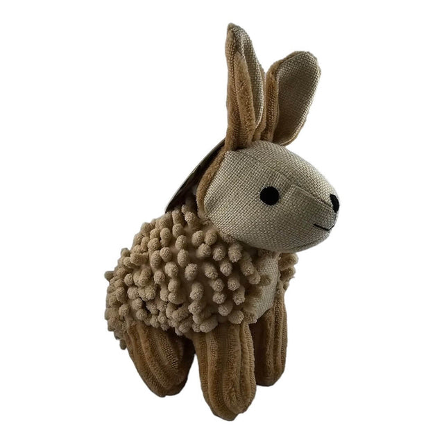 Soft plush rabbit dog toy with squeaker, ideal for molar care and playful fun, part of Pawise Dog Molar Toys collection.