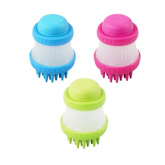 Colorful Pawise Pet Washers in blue, pink, and green designed for effective dog bathing and grooming.