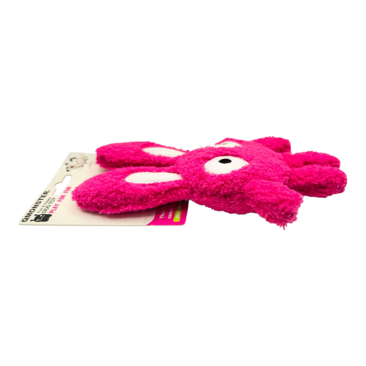 Q-Monster Dog Toy Pink Rabbit, a vibrant squeaky toy for dogs, featuring a playful rabbit design.