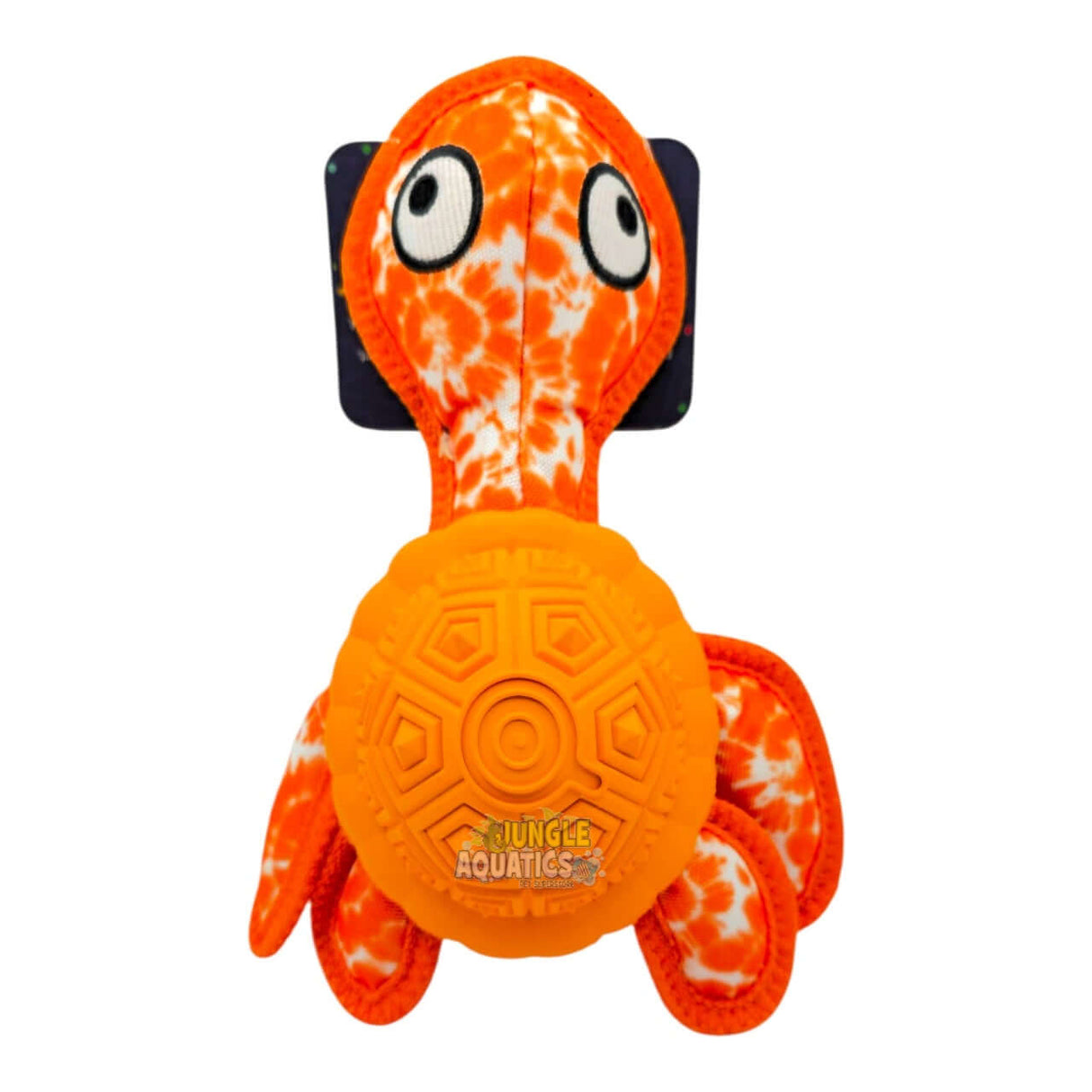 Q-Monster Dog Toy Turtle bright orange turtle design perfect for chewing and interactive play with dogs