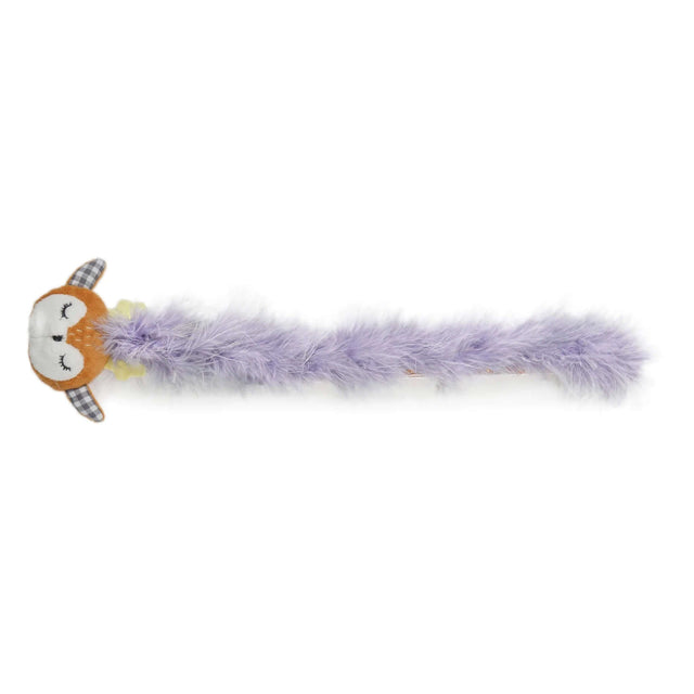 Reindeer Tinsel Cat Teaser with grey feather bower and gold sparkly wand for active play and hunting instincts.