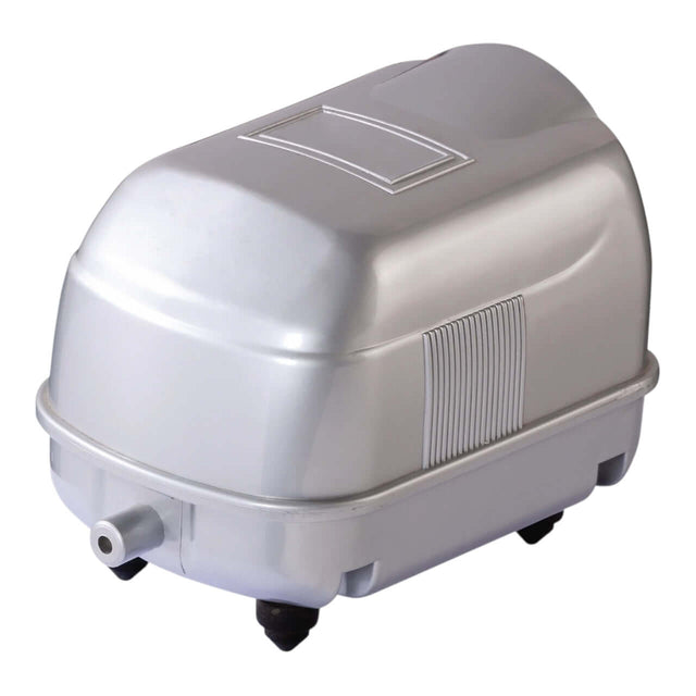 Resun LP Low Noise High Pressure Air Pump in silver, compact design with air outlet and thermal cut-out protection.