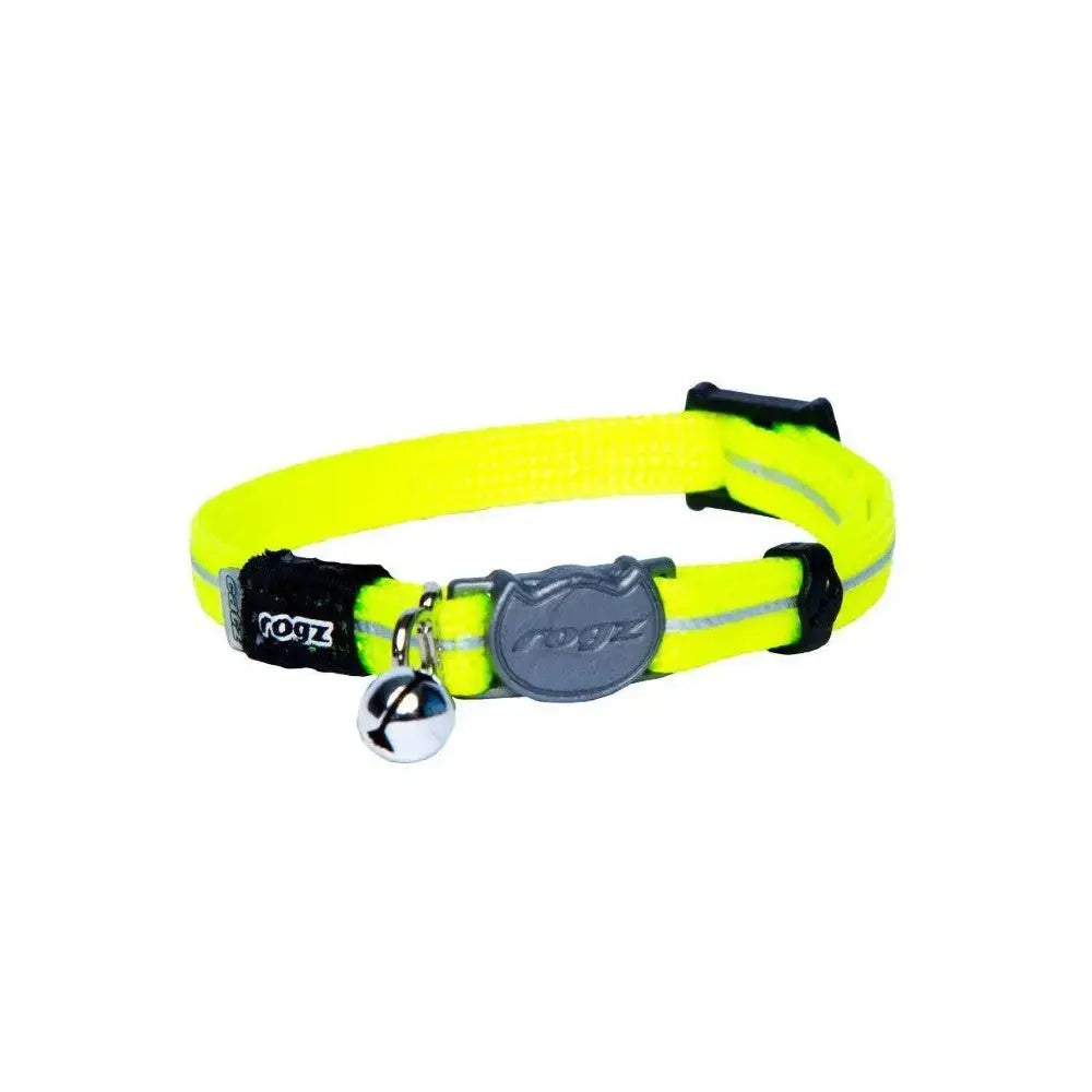 Rogz AlleyCat Kitten and Cat Collar in bright yellow with a breakaway clip and bell.