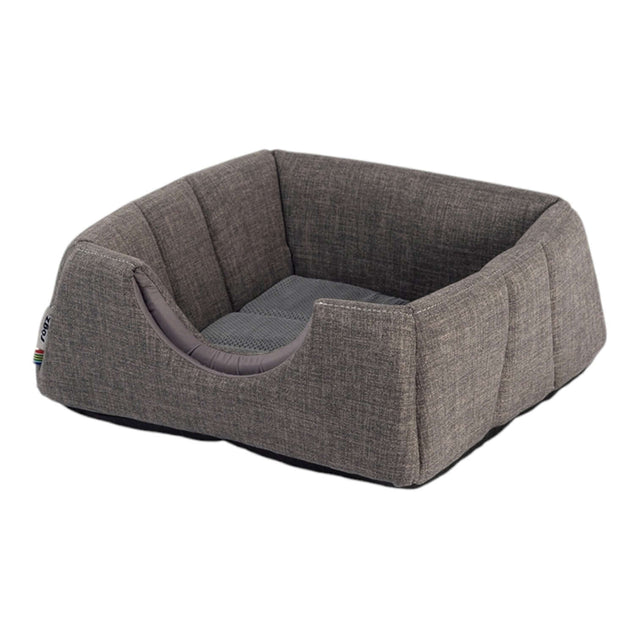 Rogz Cat Bed Pop-Up in gray fabric, designed for cats and small dogs to snuggle comfortably.