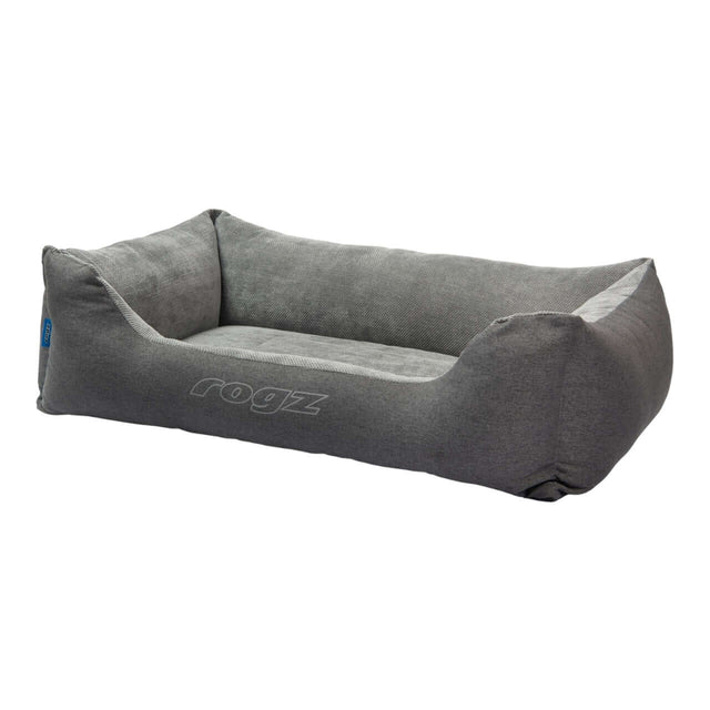 Rogz Indoor Walled Bed in grey, designed for pet comfort and style, enhancing home decor.