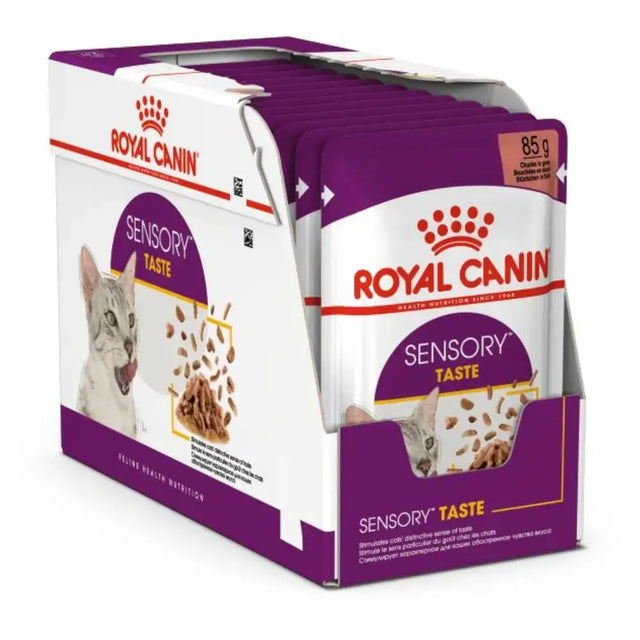 Royal Canin Sensory Taste in Gravy for Cats, 85g pack, designed for enhanced flavor sensitivity in cats.