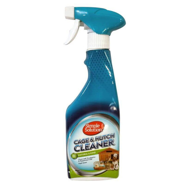 Simple Solution Cage and Hutch Cleaner spray bottle, 500ml, made with natural oils for effective cleaning.