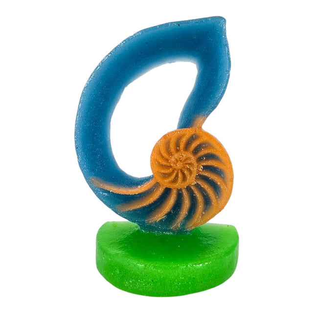Snail Betta Decoration with nautilus shell design, colorful aquarium ornament enhancing aquatic decor.