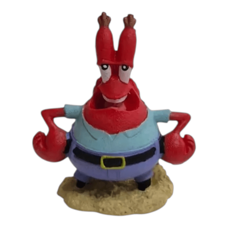 SpongeBob Ornament Mr Krabs - Colorful resin figure for aquarium decoration, safe for children and pets.