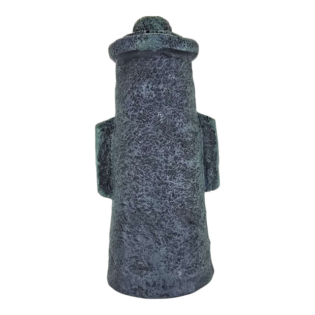 Squidward Mask House Aquarium Ornament, dark gray textured figurine for aquarium decor.