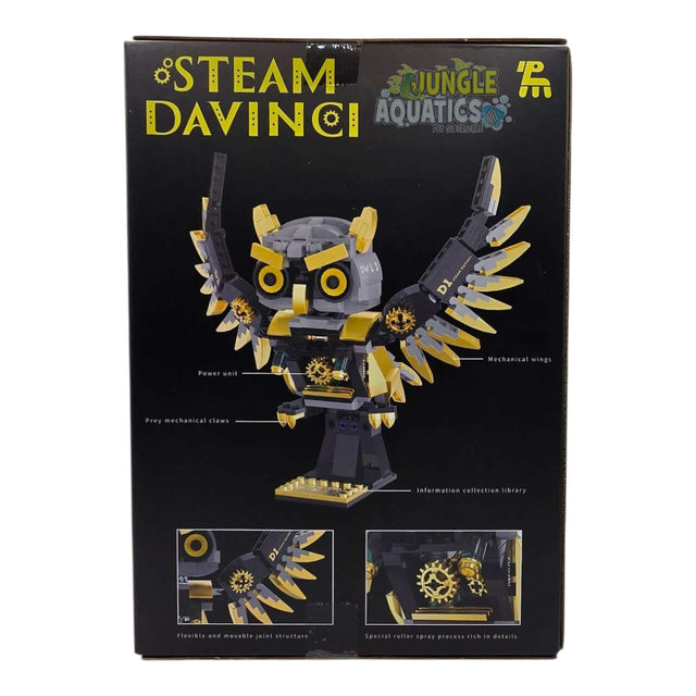TUOMU Steam Davinci Owl T7003 image showcasing intricate mechanical design and artistic features.