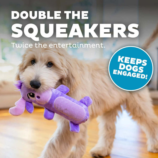 Stuffing-Free Big Squeak Moose with double squeakers keeps dogs engaged and entertained.