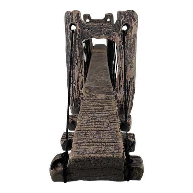 Suspension Bridge Large Aquarium Ornament with rustic design, perfect for enhancing underwater landscapes.