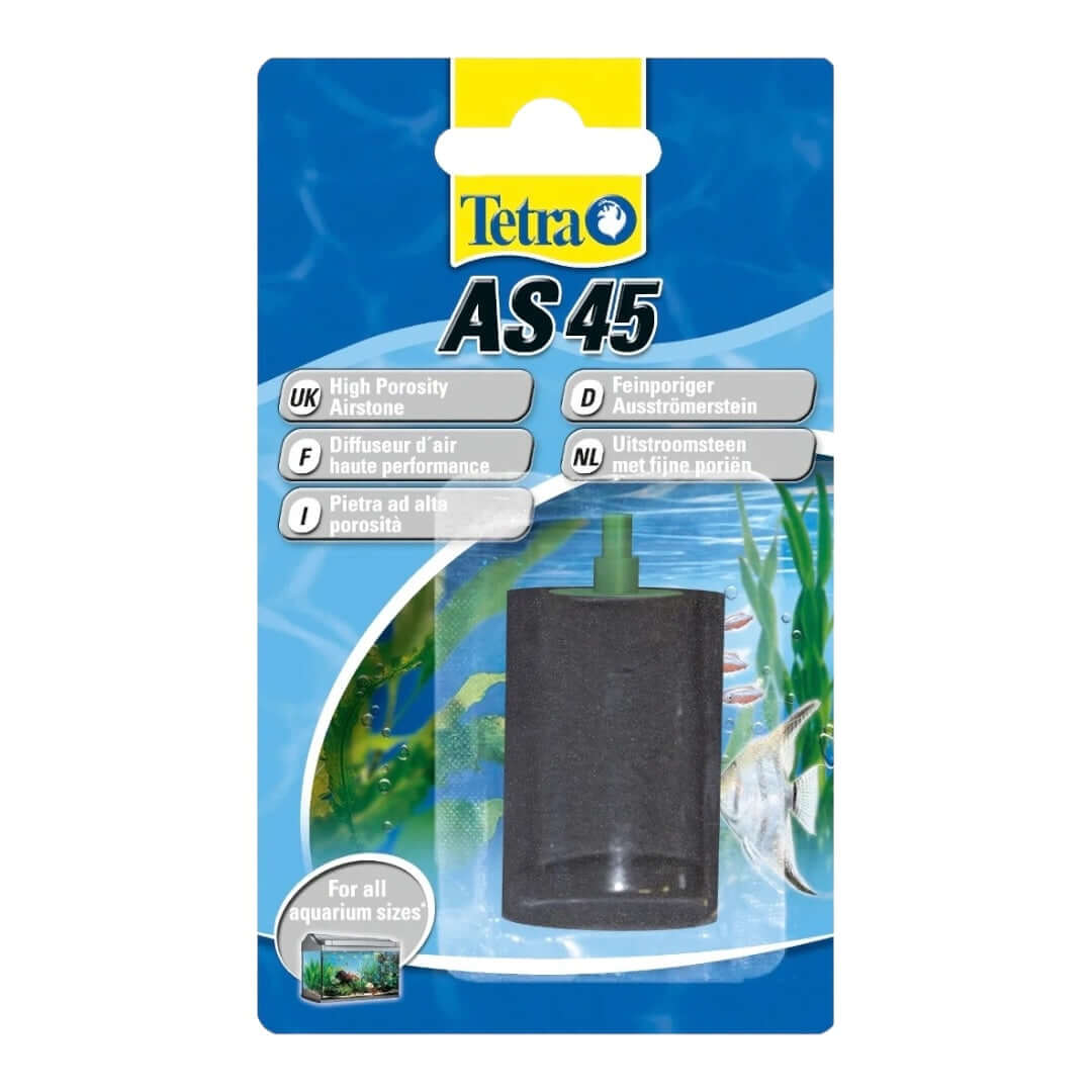 Tetra AS45 Air Stone for aquariums, designed for optimum oxygen supply with high porosity and fine discharge.