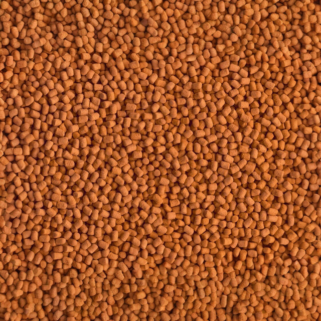 Close-up of Tetra Arowana Sticks fish food pellets, designed for large carnivorous tropical fish.