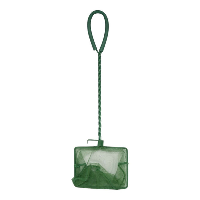 Green Tetra fish net with a durable handle, designed for easy fish removal and aquarium maintenance.
