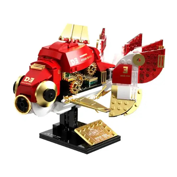 TUOMU Steam Davinci Red Ryukin Goldfish T7004 mechanical display model with steampunk design