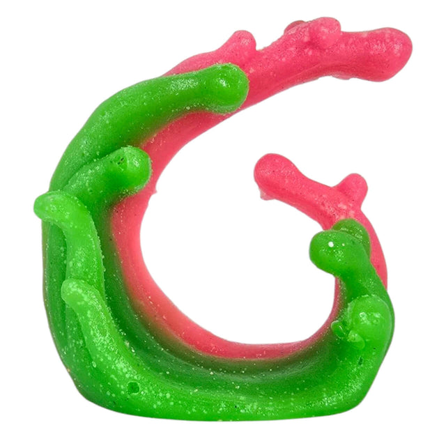 Vibrant Twist Wave Betta Decoration in green and pink, 3D sculpted aquarium ornament.
