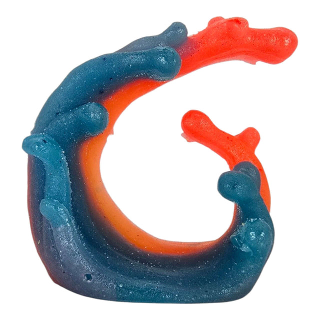 Vibrant Twist Wave Betta Decoration in blue and orange for aquarium, featuring dynamic wave shape and textured design.