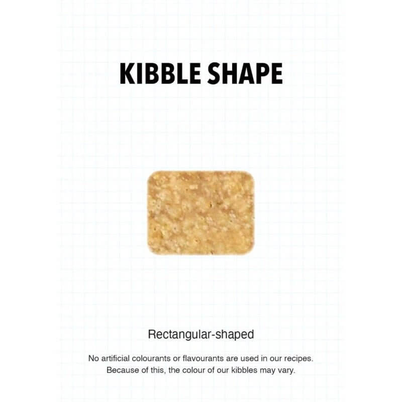 Kibble shape for Ultra Cat Optimal Balance Senior, rectangular-shaped for optimal nutrition and quality ingredients.