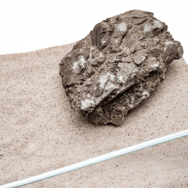 UNS Controsand Bora natural substrate with a textured rock, ideal for aquariums and terrariums.