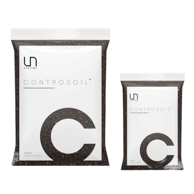UNS Controsoil Black aquarium substrate in two package sizes for healthy plant growth.