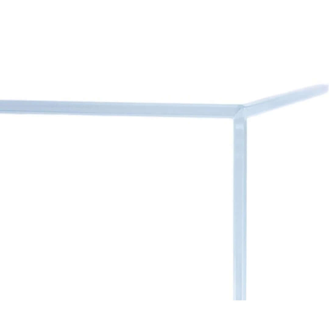 Close-up of the corner of the UNS Foresta Paludarium 60E showcasing its clear, seamless design for a modern aesthetic.