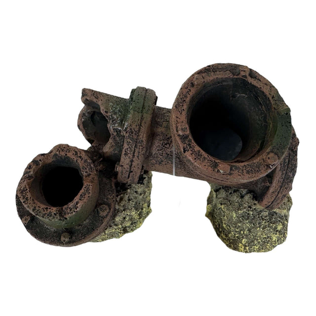 Realistic water tube aquarium ornament made from durable resin, ideal for fish hiding spots and enhancing aquatic decor.