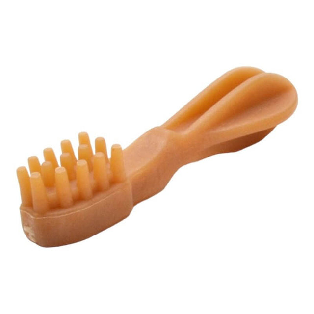 Whimzees Dog Toothbrush Treat, natural dog chew for fresh breath and dental health, low fat, vegetable-based texture.