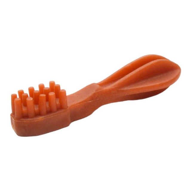 Whimzees Toothbrush Dog Treat in playful toothbrush shape for fresh breath and dental health for dogs.