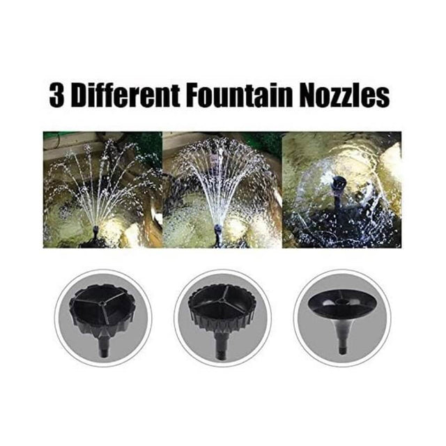Grech pond filter image showing three different fountain nozzles for versatile water features.