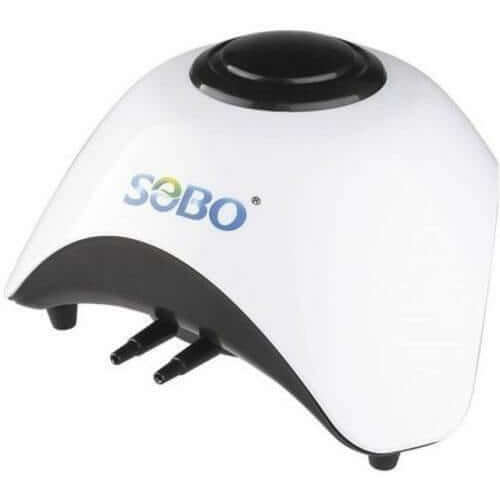 SOBO SB860A Super Silent Double Outlet Air Pump with energy-saving design and double air outlets for aquariums.