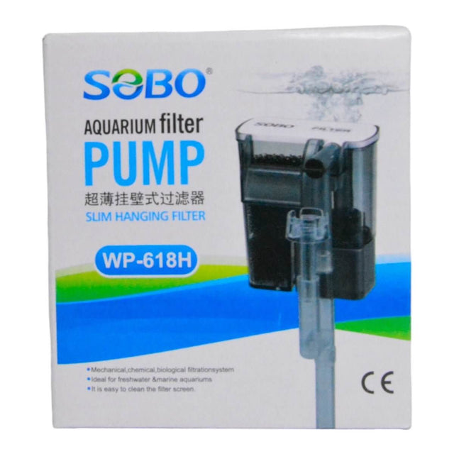 SOBO Slim Hang On Back Filter WP-618H for efficient aquarium cleaning and clarity.