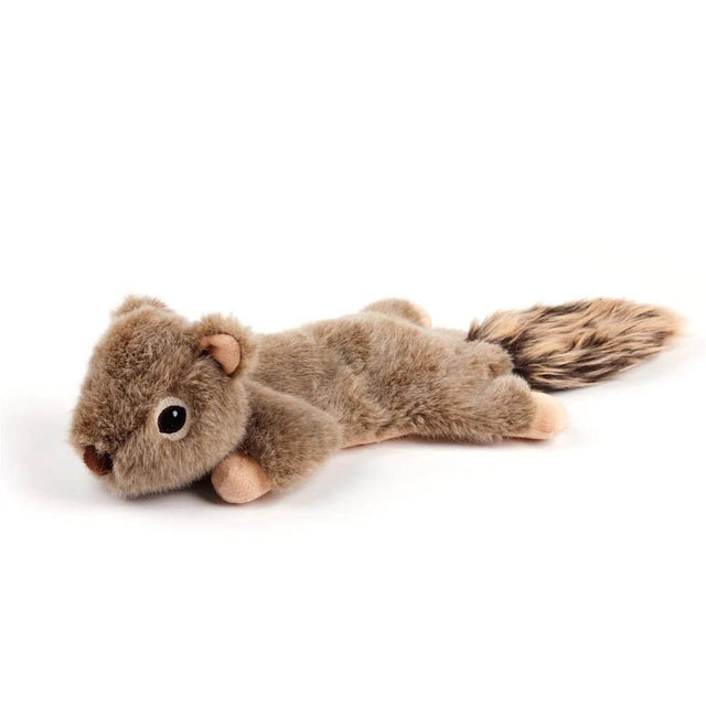 Plush AFP Felicy Squirrel toy, fluffy with a squeaker, ideal for cuddling and play, measuring 42cm x 16cm x 9cm.