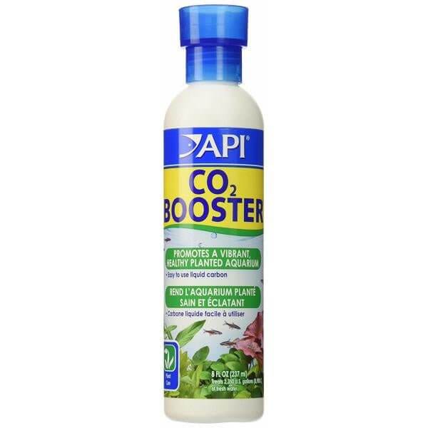 API CO2 Booster 237ml bottle for healthy planted aquariums, promoting vibrant plant growth with essential liquid carbon.